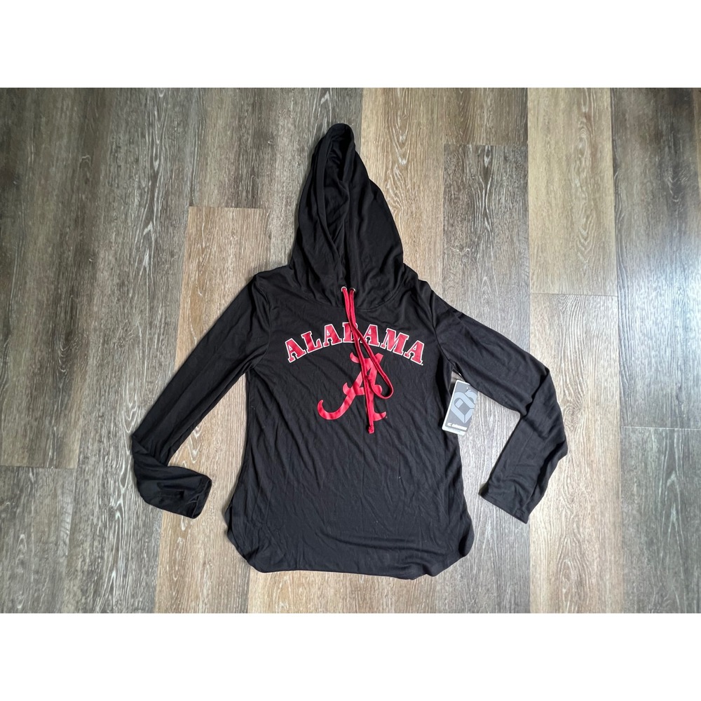 Colosseum Alabama Crimson Tide Hooded Tee Womens Small Black Long Sleeve